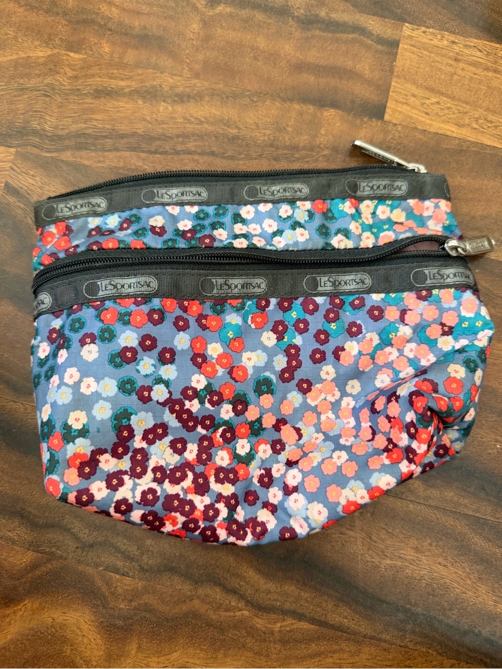 LeSportsac Floral Double Zip Cosmetic Bag - Blue Multi